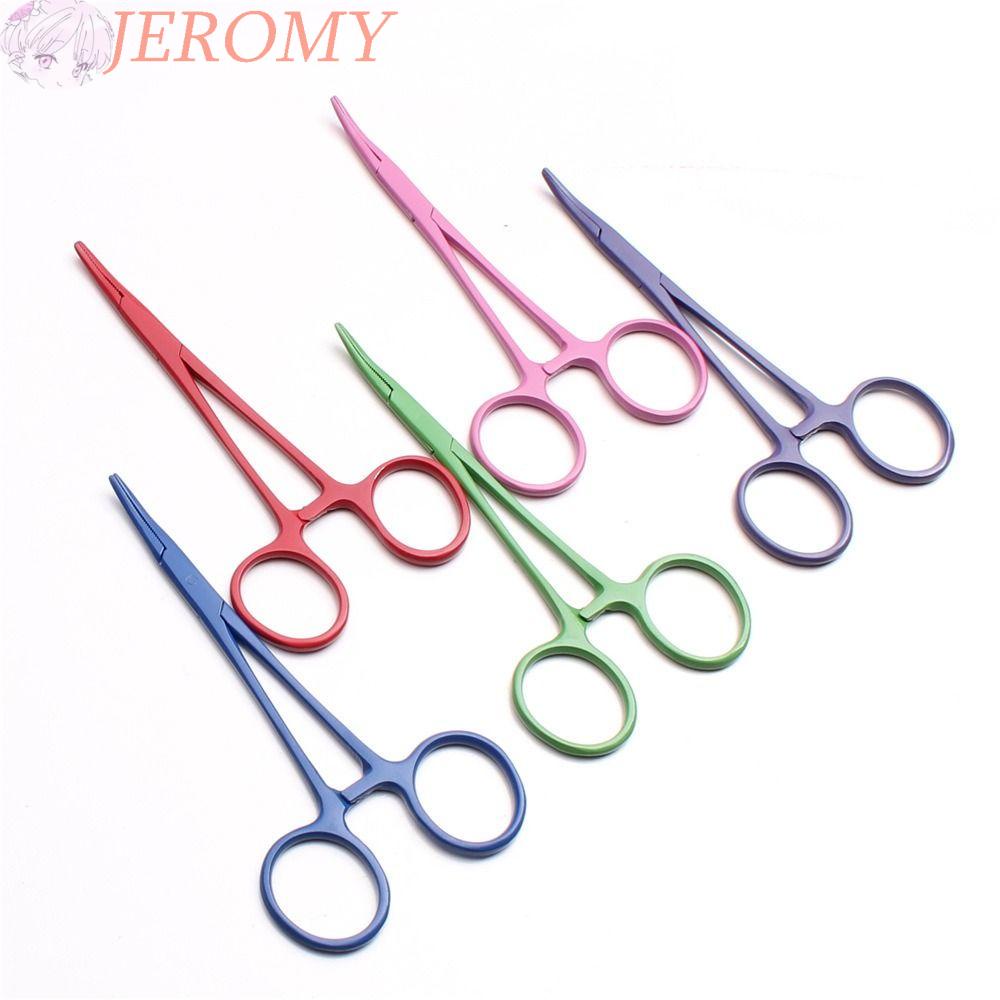 Jeromy Dog Grooming Gunting Portable Multifungsi Tidak Karat Telinga Kucing Penghilang Bulu Klip Lurus/ Ujung Lengkung Aksesoris Hewan Peliharaan Cat Surgical Forceps