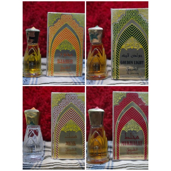 minyak wangi Al Shurooq/ mukhlat/ musk/ bakhur golden light.