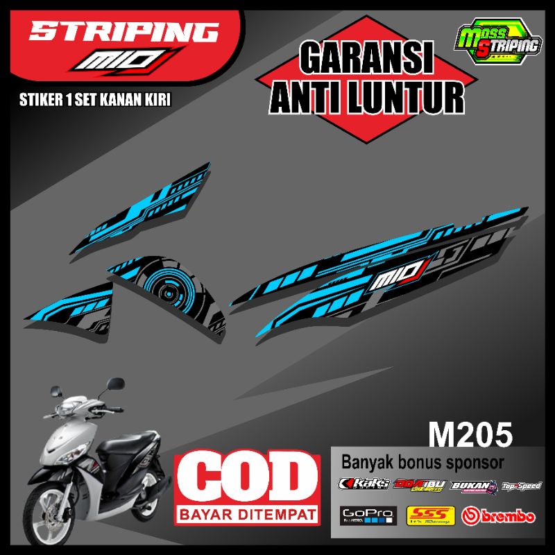 MASS Striping - Striping Sticker List Variasi Motor Yamaha MIO J 2012 2013 2014 semi fullbody Stripi
