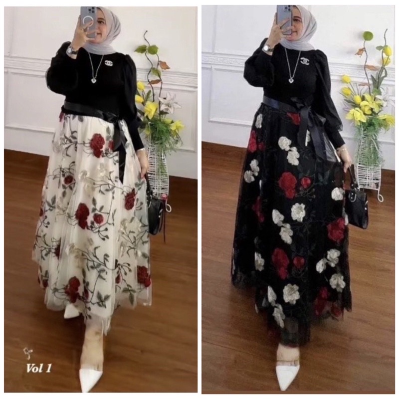 DRESS MAXI RAJUT SEPHORA ROSES IMPORT BKK