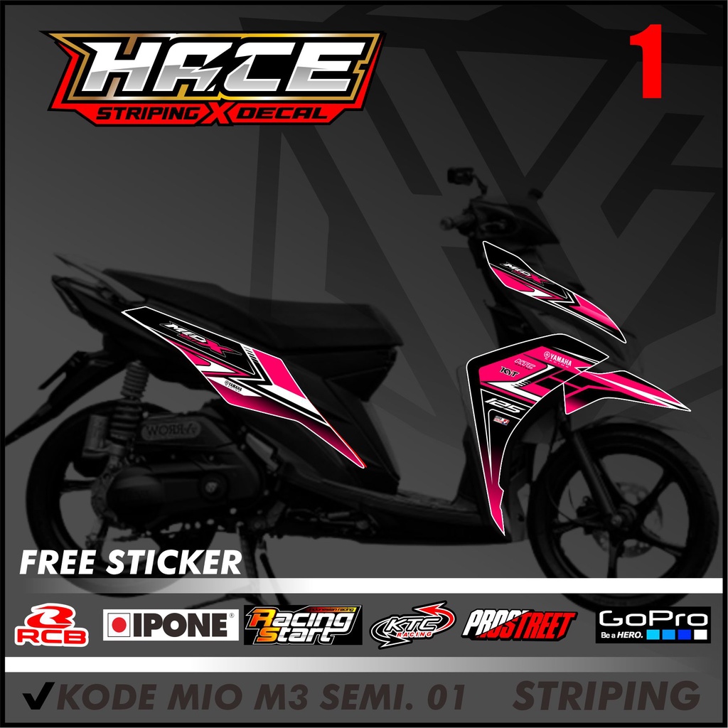 STRIPING MIO M3 SEMI-STIKER VARIASI MIO M3 SEMI MOTIF RACING01