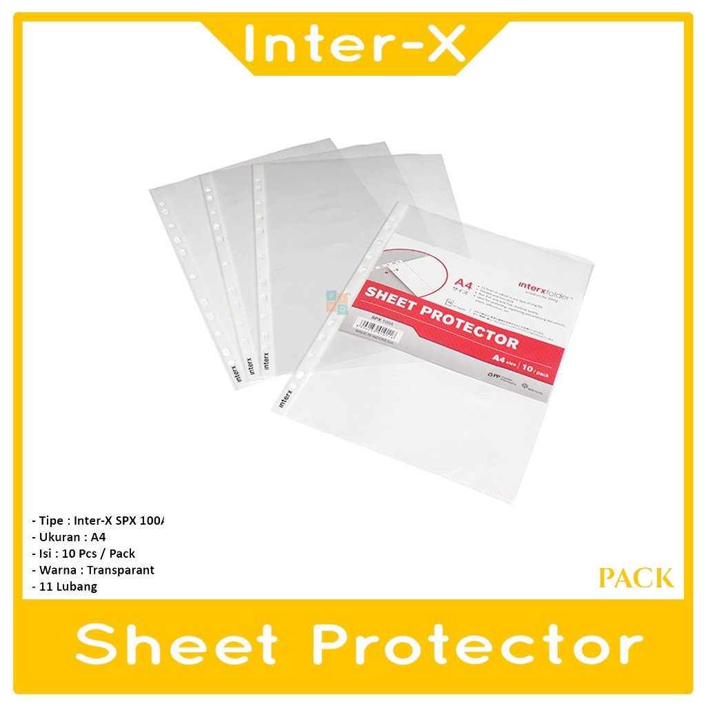 

INTER X FOLDER - Sheet Protector - PP Pockets A4 isi 10 Lembar - Pack