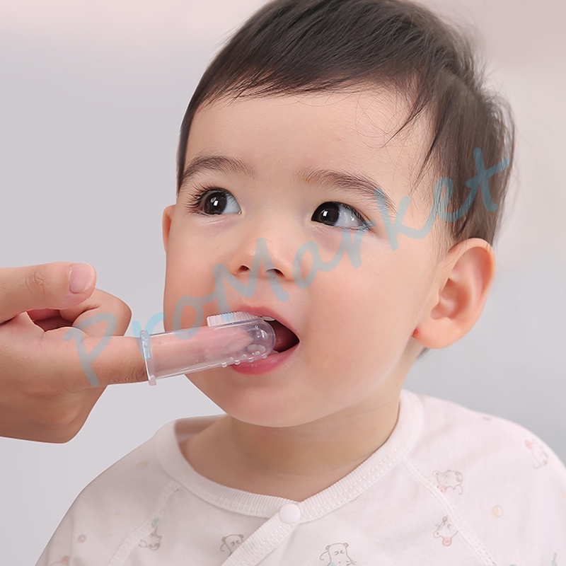 PRO Sikat Gigi Jari Bayi Sikat Gigi Bayi Dengan Kotak Sikat Gigi Bayi Silikon untuk Sikat Lidah Pembersih Mulut Bayi Silikon Jari Baby Newborn Lidah Gusi Silicone Food Grade 3-24 Bulan