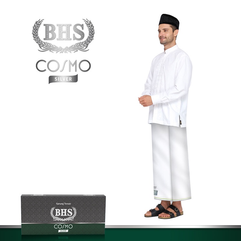 Sarung BHS Cosmo Silver Putih Polos