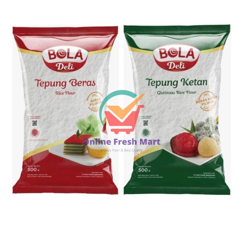 

(kirim instant) Bola deli tepung beras dan ketan bahan kue 500g - Online Fresh Mart Denpasar