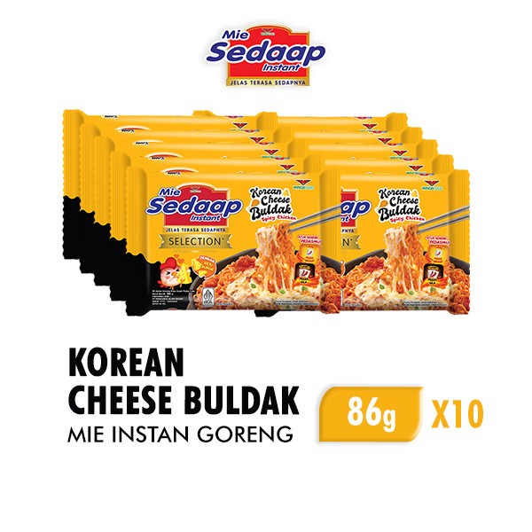 

Sedaap Mie Instan Goreng Korean Cheese Budak 86gr x 10