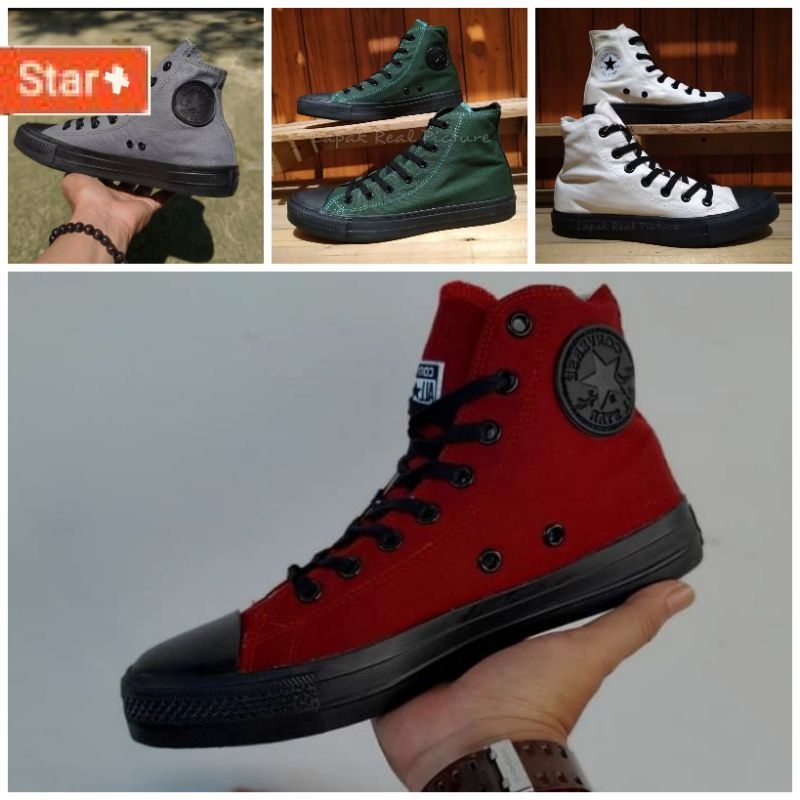 sepatu al star sepatu boot tinggi black sepatu pria dan wanita sepatu sekolah kuliah dan gaul sepatu