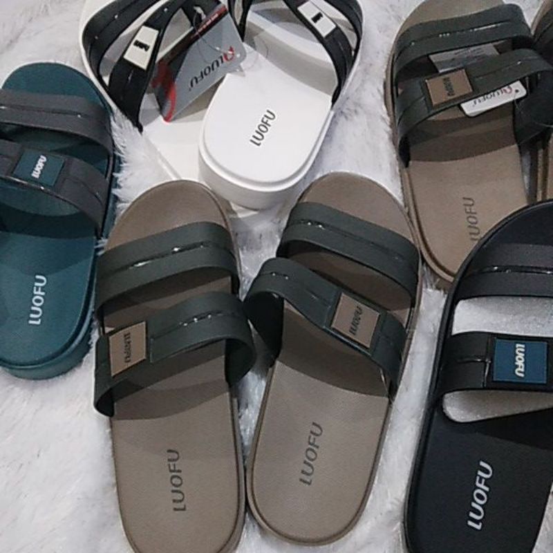 LUOFU original jelly sandal pria luofu sendal baim cowok karet import E-6208 40-44(FREE ONGKIR)