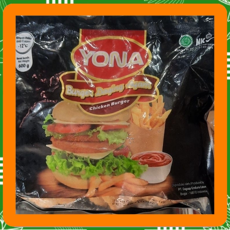 

burger daging ayam kriuk crispi yona 600 gr, cikiwiki 310 gr. kamil 300 gr Best Seller