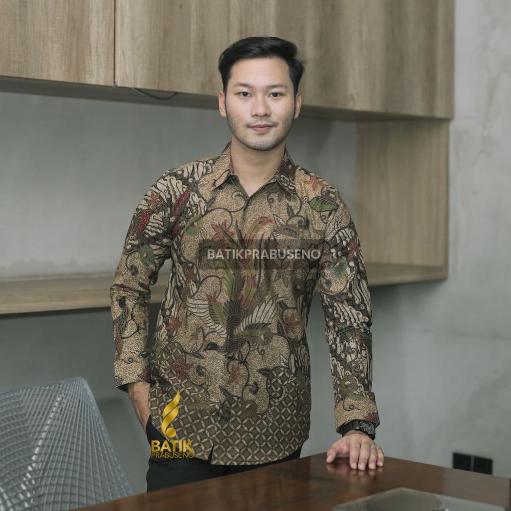 Kemeja Batik Modern Trendi Lengan Panjang Pria Slimfit Berkualitas Original Prabuseno Zakaria Full F