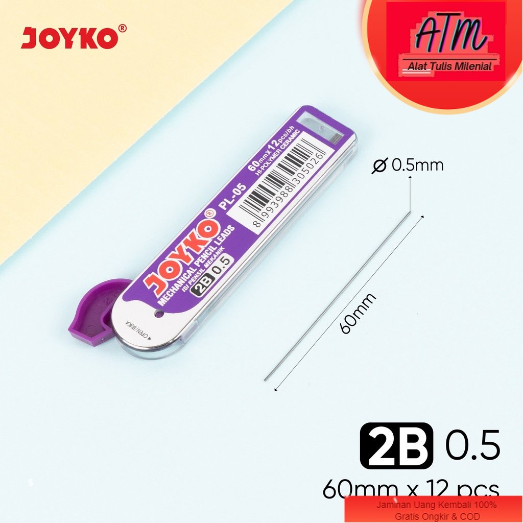 

Pencil Lead Isi Pensil Mekanik Joyko PL-05 2B 0.5 mm