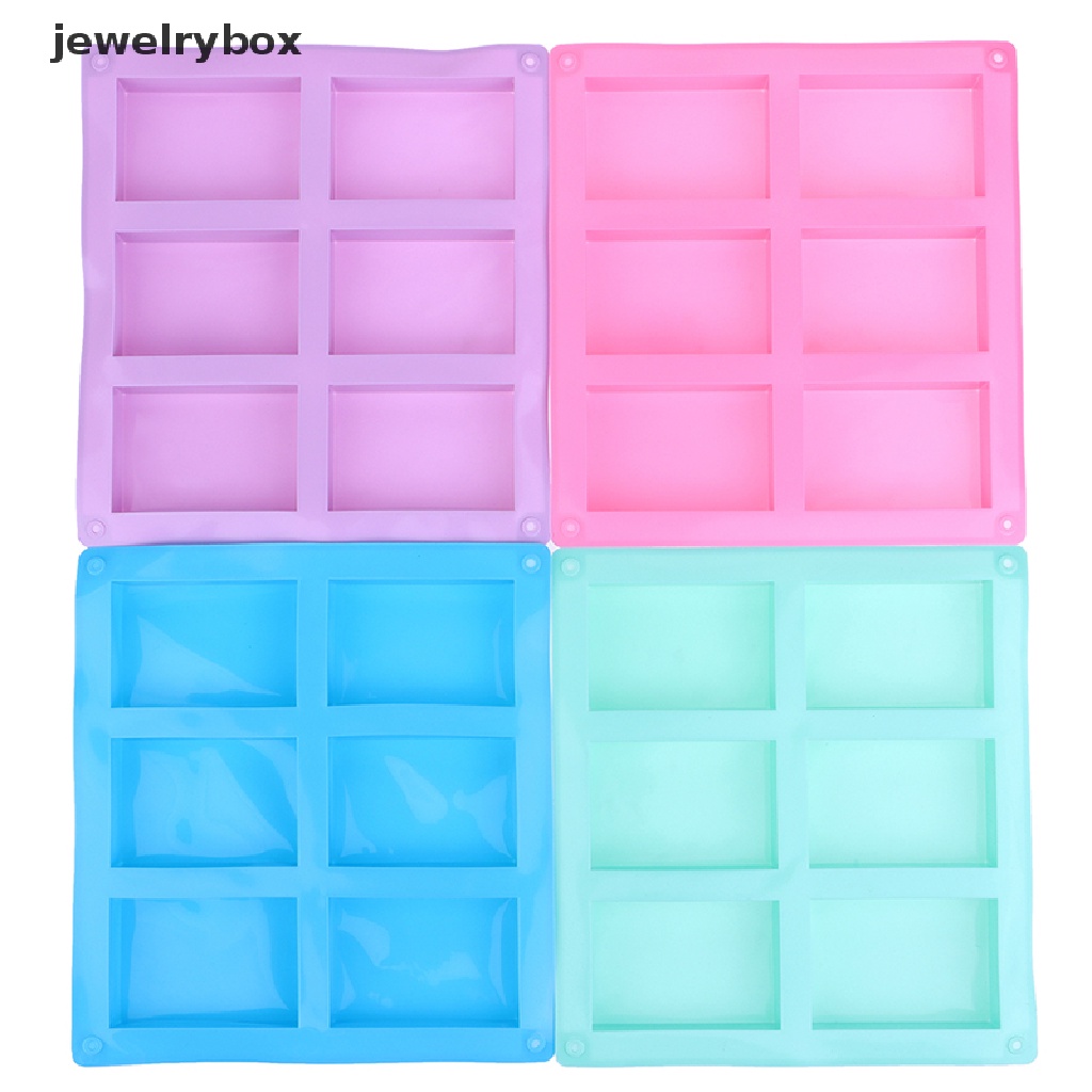 [jewelrybox] 6rongga Persegi Polos Sabun Cetakan Persegi Panjang DIY Handmade Soap Form Tray Cetakan Butik