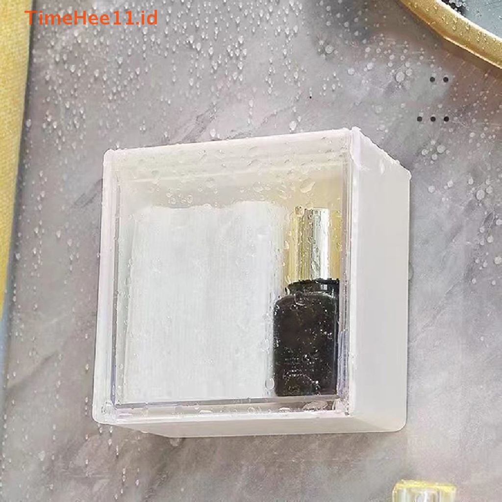 Timehee Kotak Penyimpanan Tempel Dinding Desain Kerang Tempat Penyimpanan Cotton Swab Plastik ID