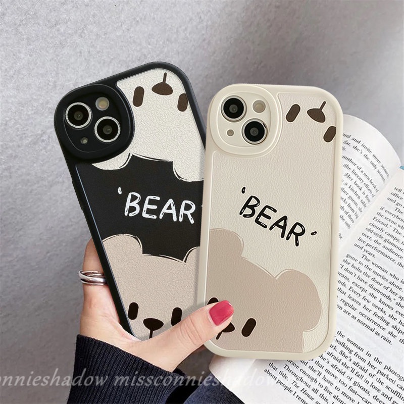 Couple Case Oppo A95 A17 A57 A78 A15 A12 A16 A5s A17K A7 A54 A16K A96 A58 A9 A5 A77s A74 A76 A55 A3S Reno5 5 8f 7 7Z A53 A31 A16E A92 A1K Kartun Beruang Lucu Soft Lovers Sarung