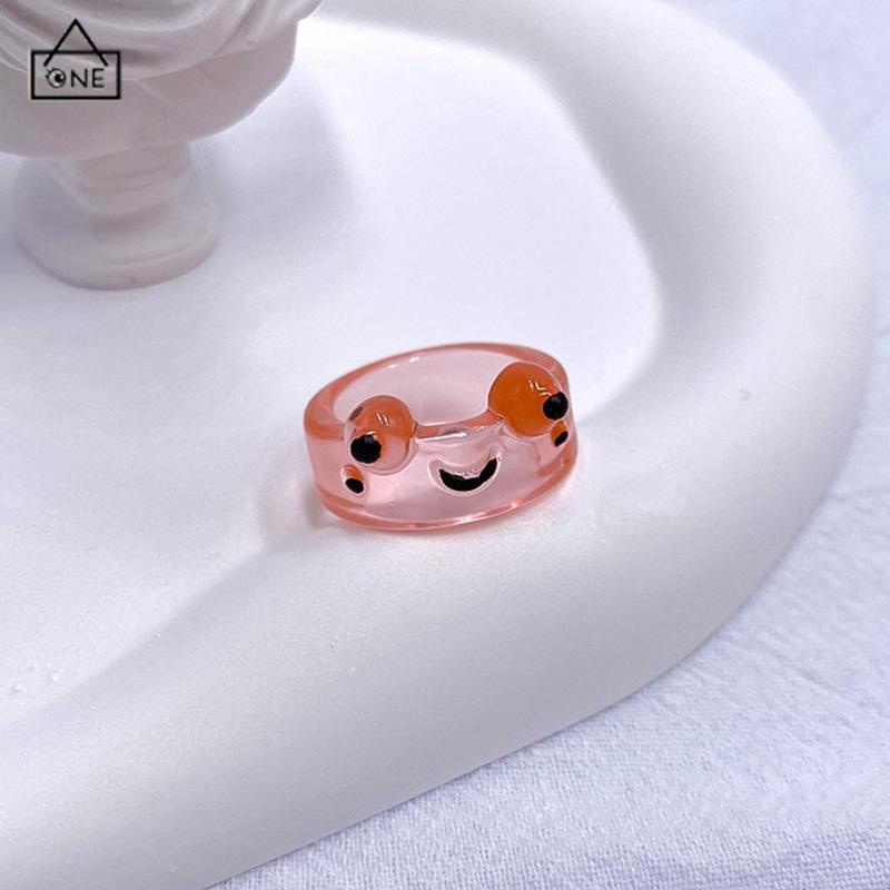 COD❤️Katak Resin Cincin Warna-warni Kepribadian Hewan Kartun Cincin Jari Lucu-A.one