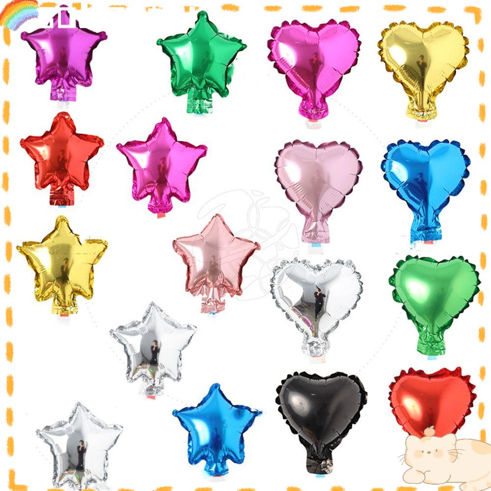 Solighter 5inch Balon Foil Pernikahan Bentuk Bintang Balon Hati