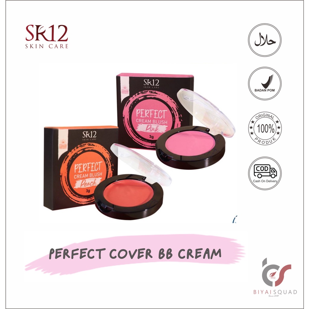 SR12 PERFECT CREAM BLUSH / MAKE UP BLUSH ON CREAM / PERONA PIPI / PEMERAH PIPI ALAMI / PIGMENTED / AWET &amp; TAHAN LAMA