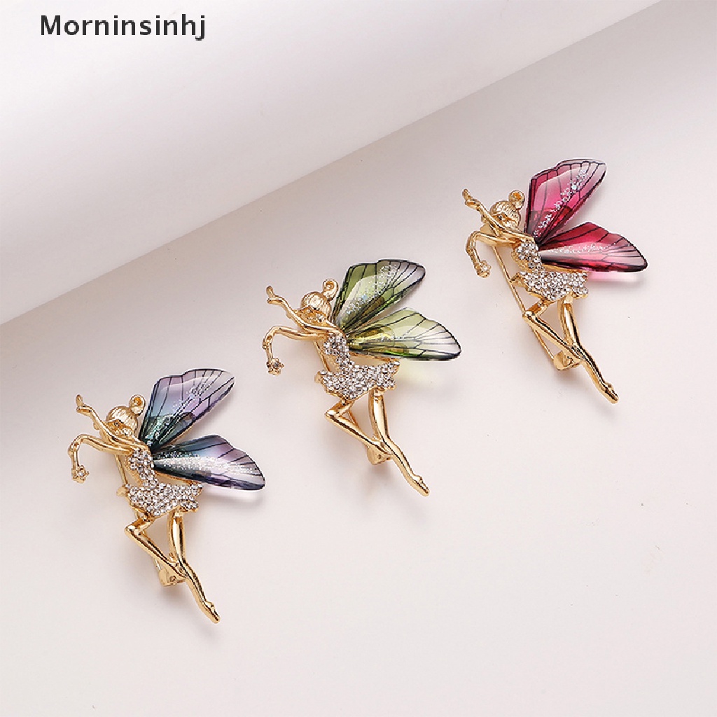 Mornin Fashion Alloy Malaikat Peri Hias Zirkon Bros Untuk Wanita Mantel Berlian Imitasi Payet Korsase Pin Perhiasan Hadiah id