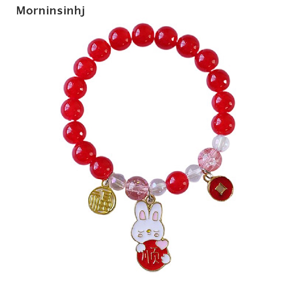 Mornin Baru Trendi Keberuntungan Ch Gelang Manik-Manik Merah Vintage Kelinci Gelang Untuk Wanita Lucu Liontin Gelang Gadis Fashion Perhiasan id