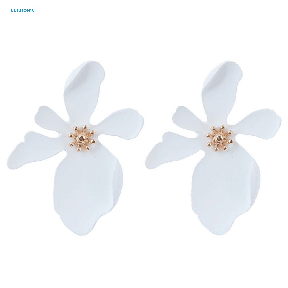 Lilyscent Fashion Daisy Bentuk Bunga Logam Telinga Stud Anting Wanita Pesta Perhiasan Hadiah