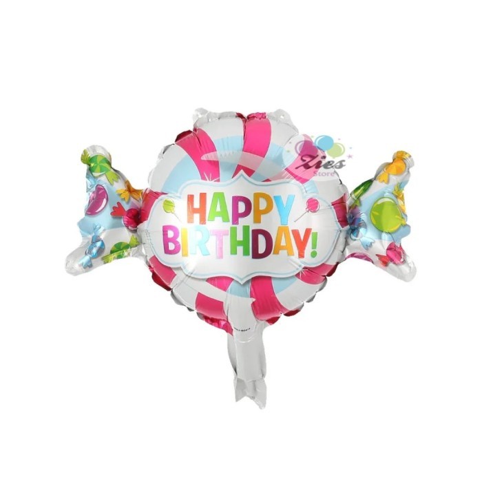 balon foil happy birthday permen / balon permen mini / mini candy