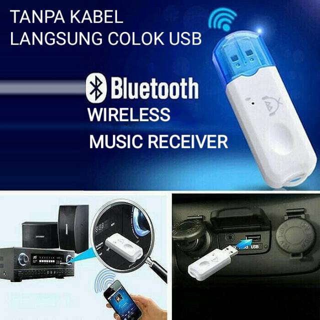 Indoholic USB Bluetooth Receiver Audio Music tanpa kabel AUX