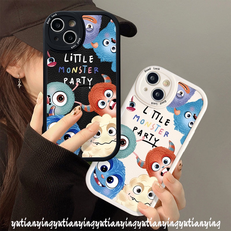 IPHONE Case Huruf Monster Kecil Yang Lucu Trendi Kompatibel Untuk Iphone11Xr 13 7plus 13 11 12 14 Pro Max7 6s 6 8 plus XS X Max SE 2020 Kartun Doodle Ponsel Lembut Tpu Penutup Belakang