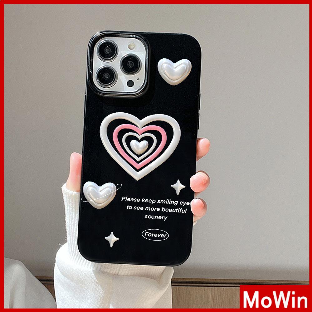 For iPhone 14 Pro Max iPhone Case Black Glossy TPU Soft Case Shockproof Protection Camera Cute Pink Love Heart Compatible with iPhone 13 Pro max 12 Pro Max 11 xr xs max 7Plus 8Plus