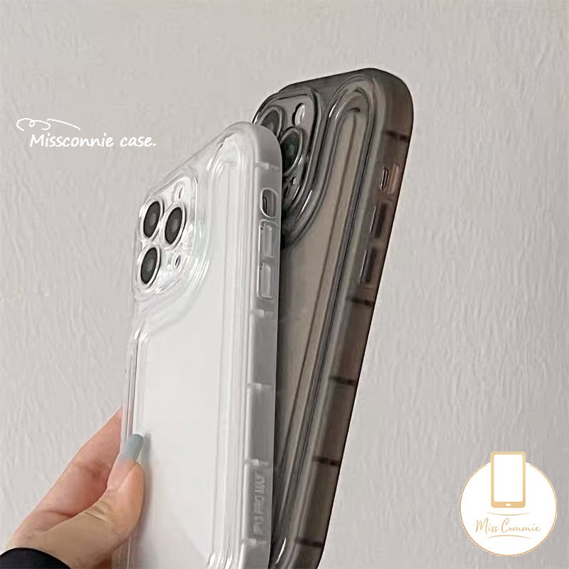 Casing Ponsel Tpu Lembut Bening Sederhana Kompatibel Untuk iPhone 7plus 11 12 14 13 Pro MAX XR X XS Max7 8 Plus SE 2020 Mewah Shockproof Bumper Penebalan Shock Resistant Cover