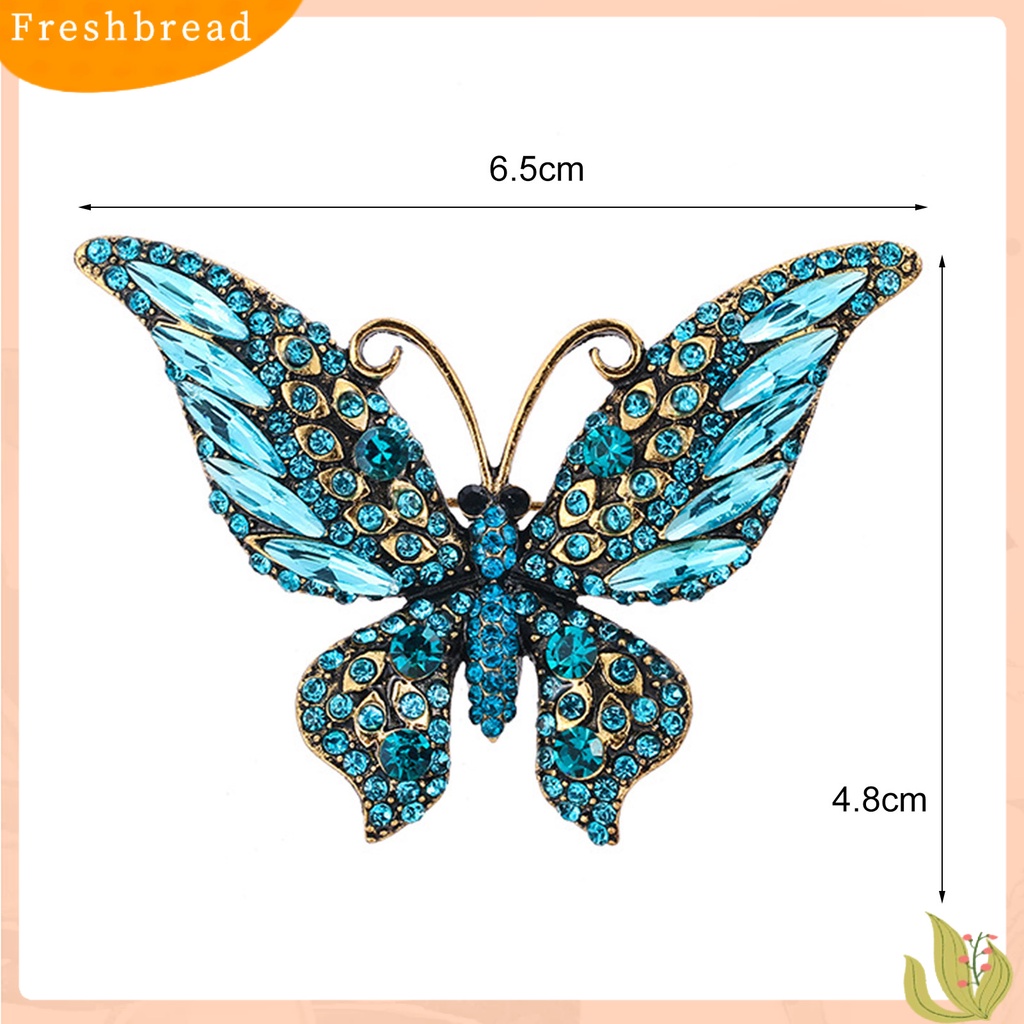 < Freshbread > Kupu-Kupu Bentuk Besar Kerah Pin Natal Berlian Imitasi Mengkilap Bros Pin Syal Klip