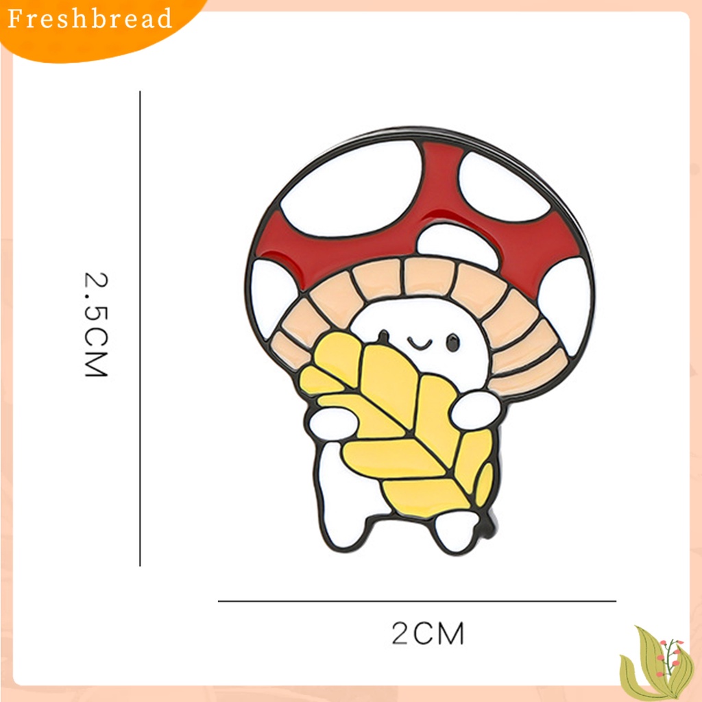 &lt; Freshbread &gt; Bros Anti Kosong Motif Jamur Multicolor Mushroom Bag Pakaian Lapel Pin Untuk Wanita