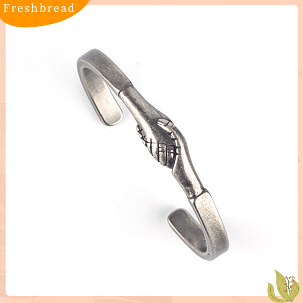 &lt; Freshbread &gt; Wanita Baja Titanium Goyang Tangan Perhiasan Vintage Manset Terbuka Gelang Bangle Hadiah