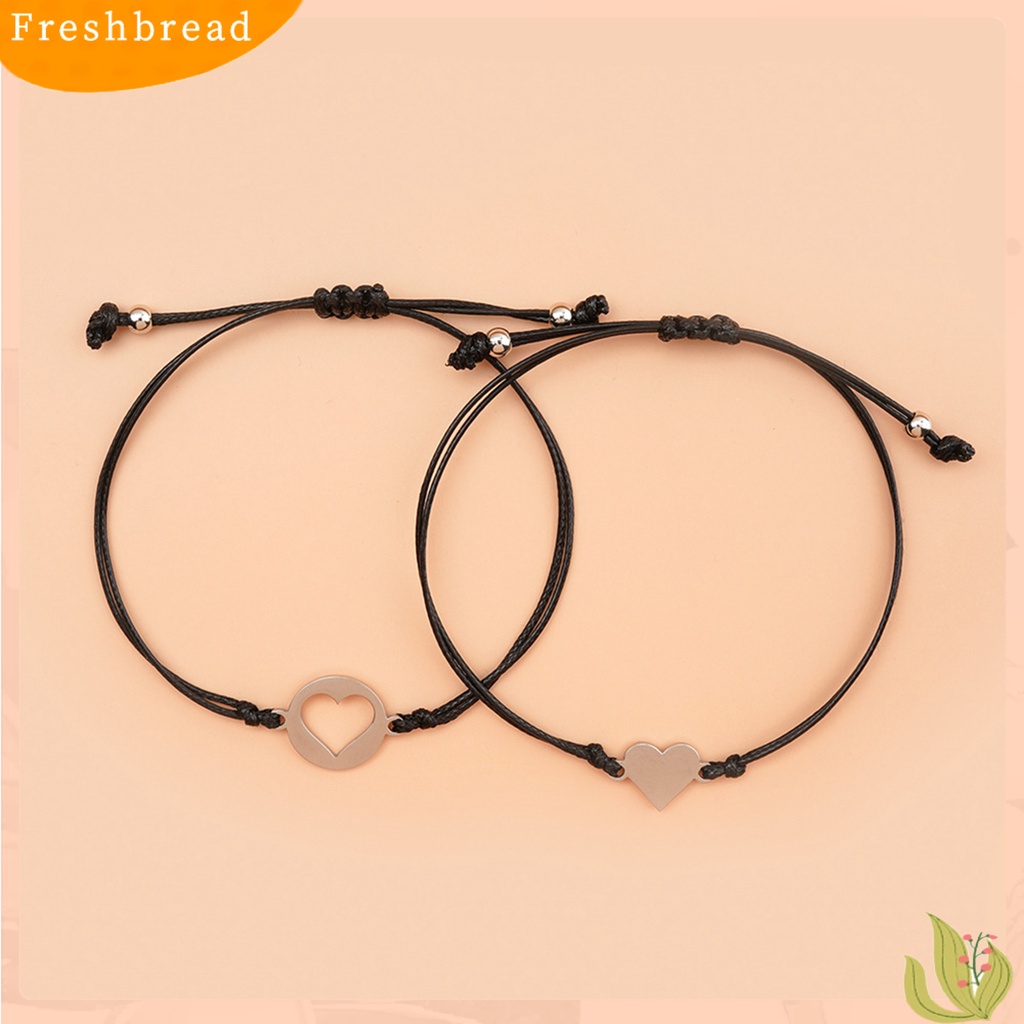 &lt; Freshbread &gt; 1pasang Gelang Ibu Anak Tali Anyaman Yang Dapat Disesuaikan Kasual Geometris Semua Pertandingan Dekorasi Kembali Ke Sekolah Hadiah Berongga Cinta Hati Mommy Me Card Bracelets