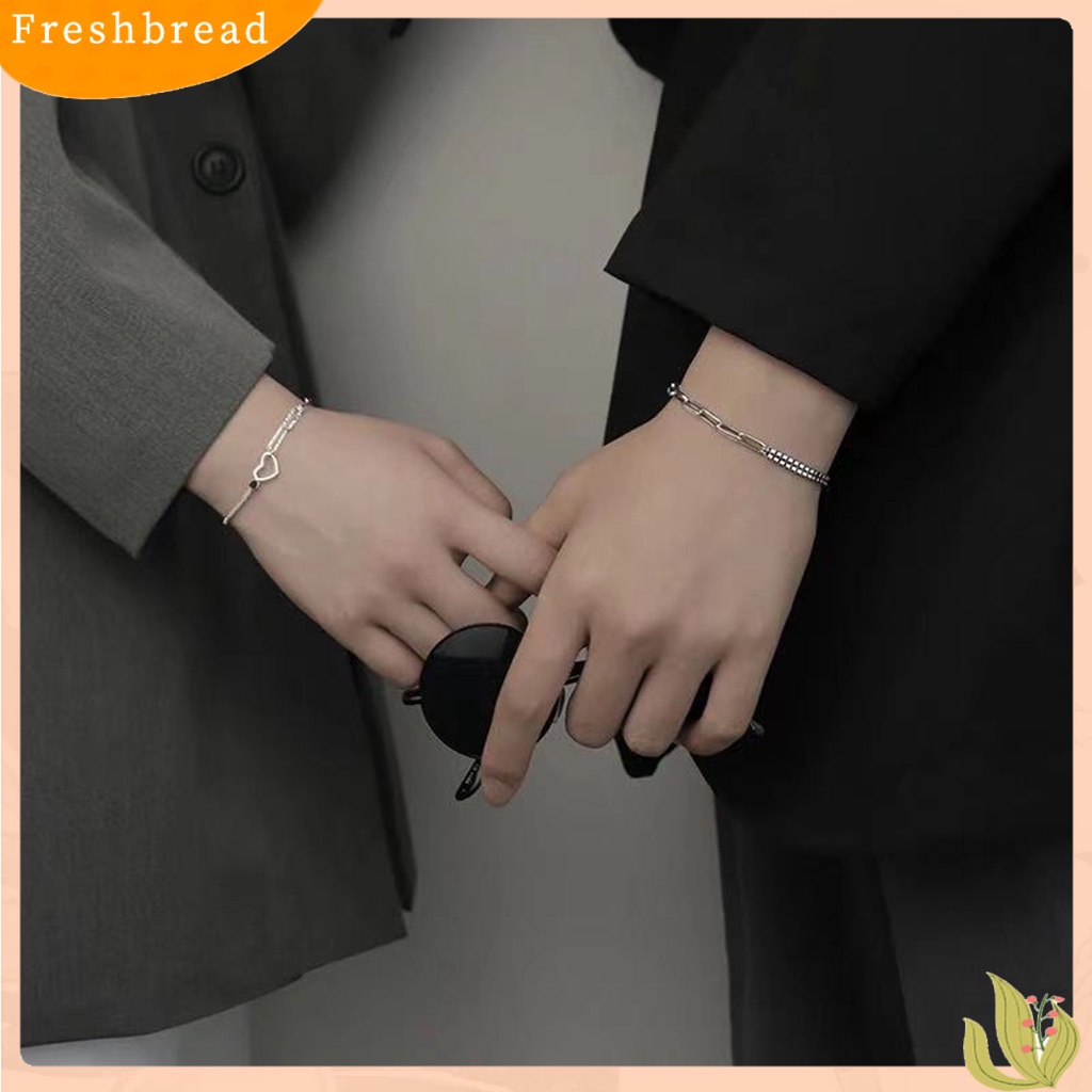 &lt; Freshbread &gt; Gelang Pasangan Sederhana Desain Bentuk Hati Artistik Unik Gelang Fashion Untuk Kehidupan Sehari-Hari