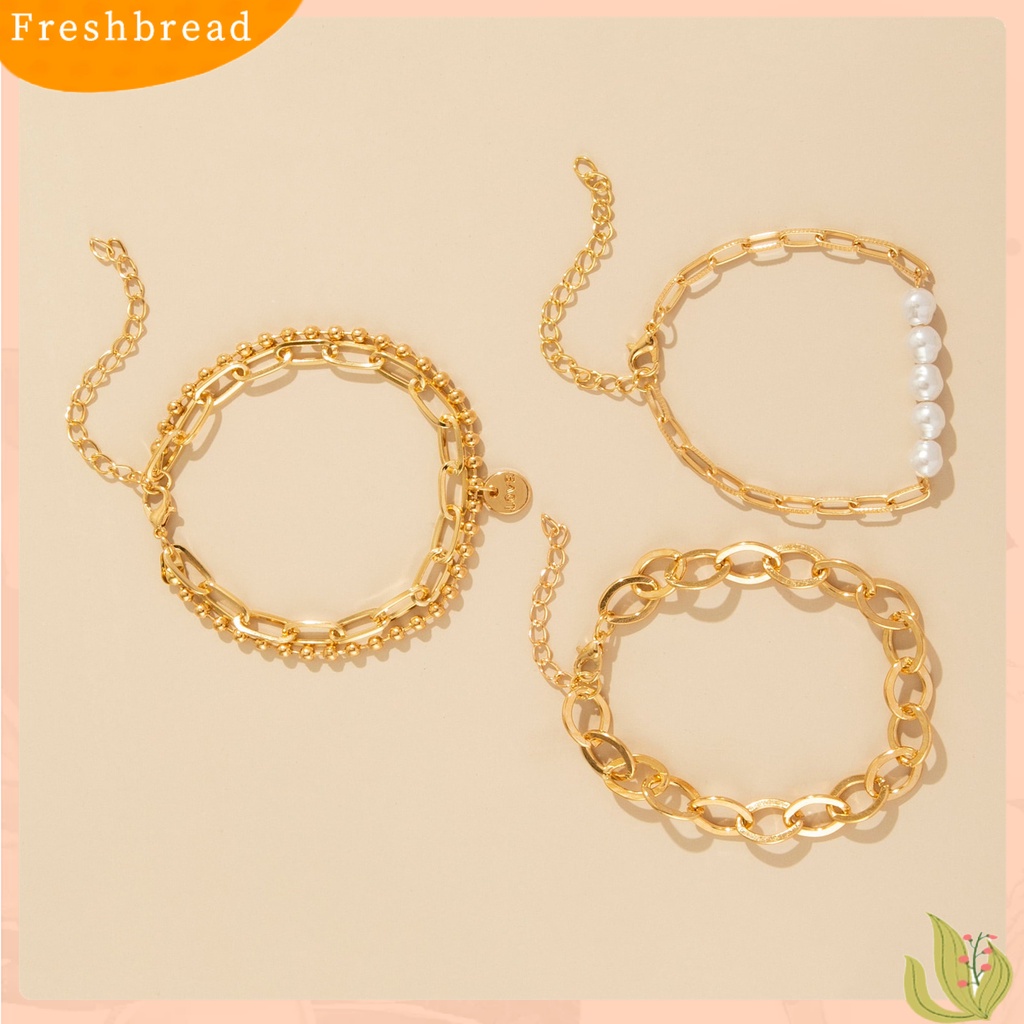 &lt; Freshbread &gt; 3Pcs Gelang Wanita Love Adjustable Jewelry Gelang Bohemian Elegan Untuk Pantai