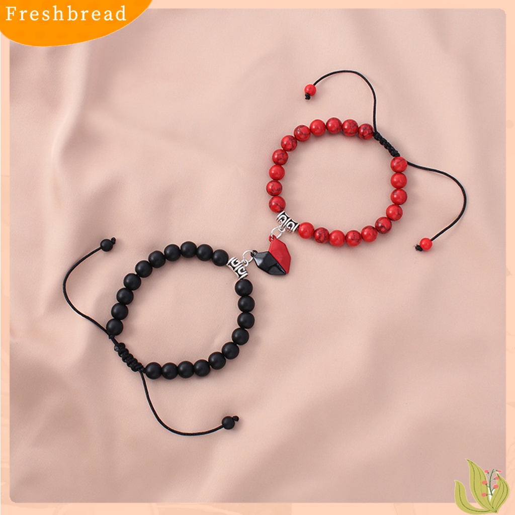 &lt; Freshbread &gt; 2Pcs Gelang Couple ic Hati Pria Wanita Kilau Terang Halus Yang Sesuai Dengan Kekasih Gelang Perhiasan Hadiah