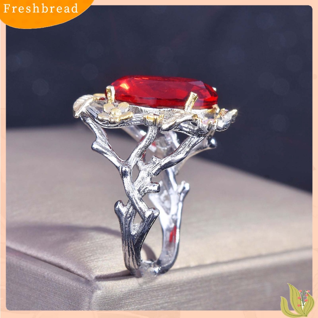 &lt; Freshbread &gt; Cincin Wanita Daun Pembukaan Perhiasan Adjustable Bright Luster Ring Untuk Pakaian Sehari-Hari