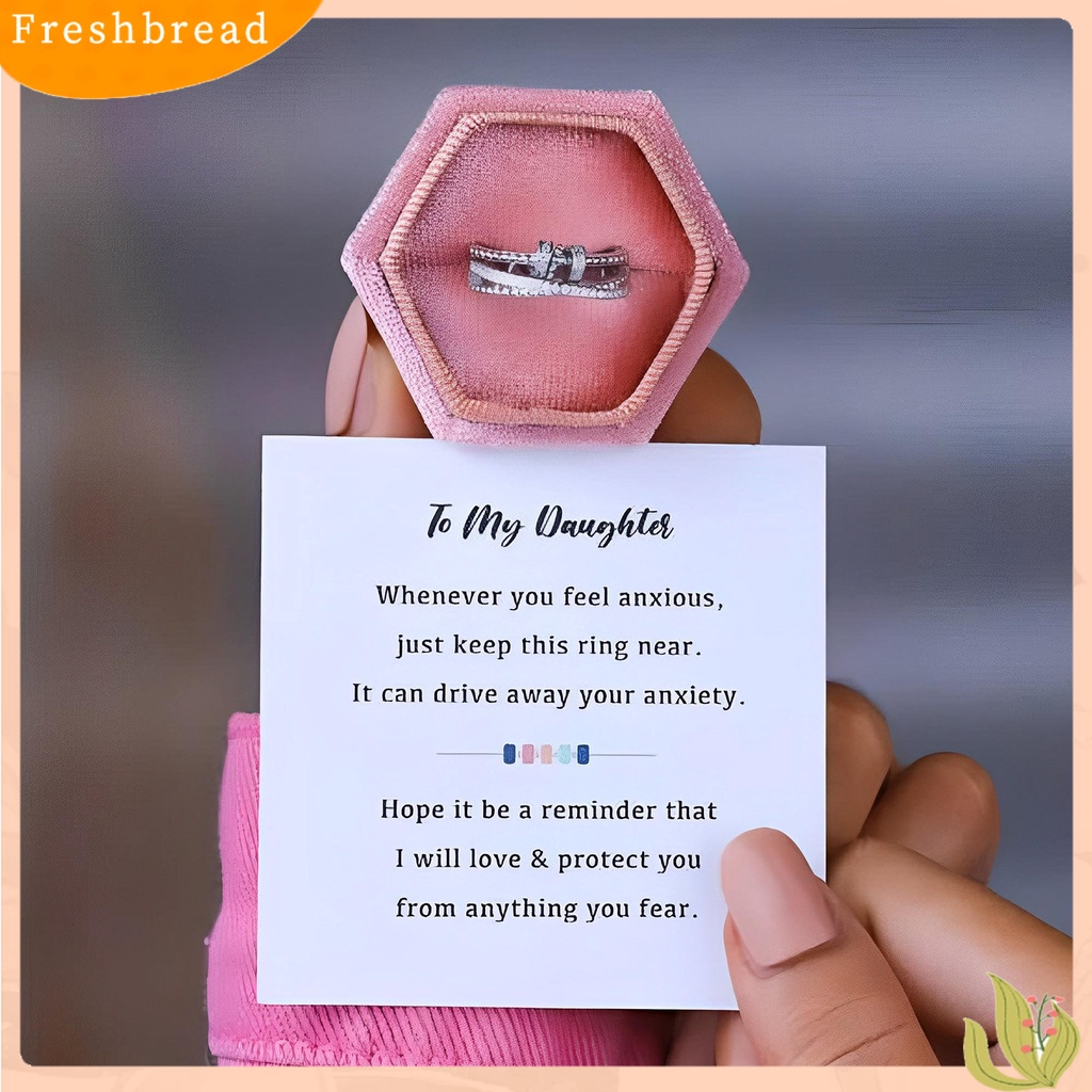 &lt; Freshbread &gt; Wanita Cincin Pembukaan Dapat Disesuaikan Berputar Bebas Geometris Elegan All-match Penghilang Stres Dengan Manik-Manik Berlian Imitasi Mengkilap Hias Spinner Cincin Fidget Jewelry Untuk Perjamuan