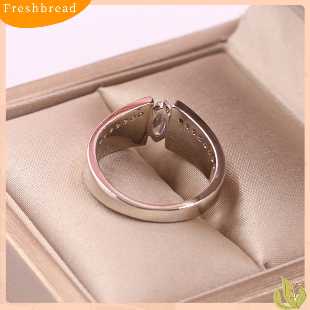 &lt; Freshbread &gt; Fashion Wanita Marquise Cut Cubic Zirconia Geometris Cincin Pernikahan Perhiasan Hadiah