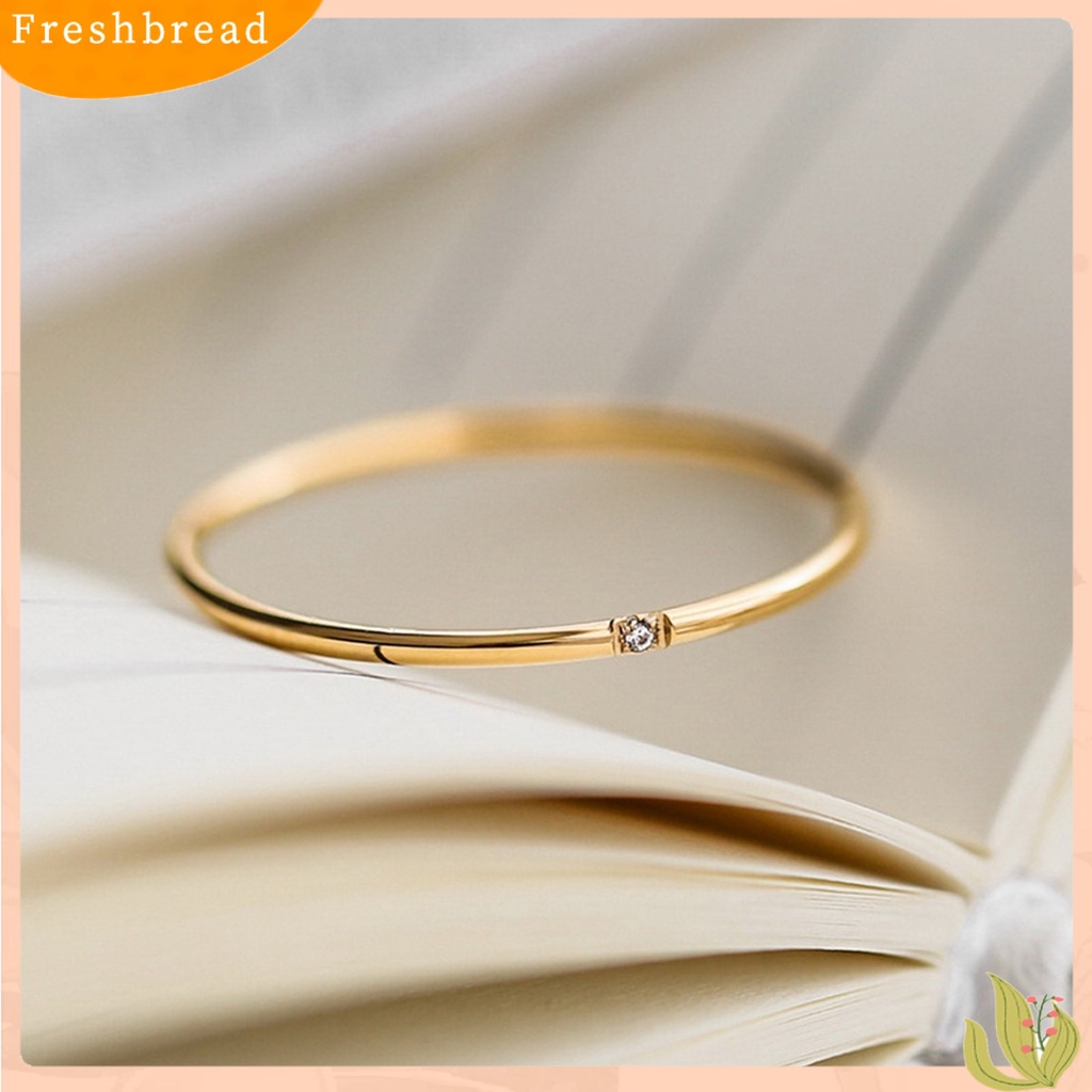 &lt; Freshbread &gt; Cincin Wanita Warna Hidup Tahan Karat Titanium Steel Wanita Upacara Pernikahan Cincin Berkilau Untuk Perempuan