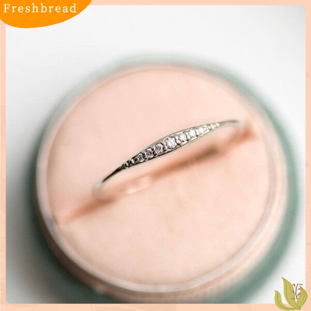 < Freshbread > Wanita Fashion Berlian Imitasi Bertatahkan Band Jari Cincin Pernikahan Pertunangan Perhiasan Hadiah
