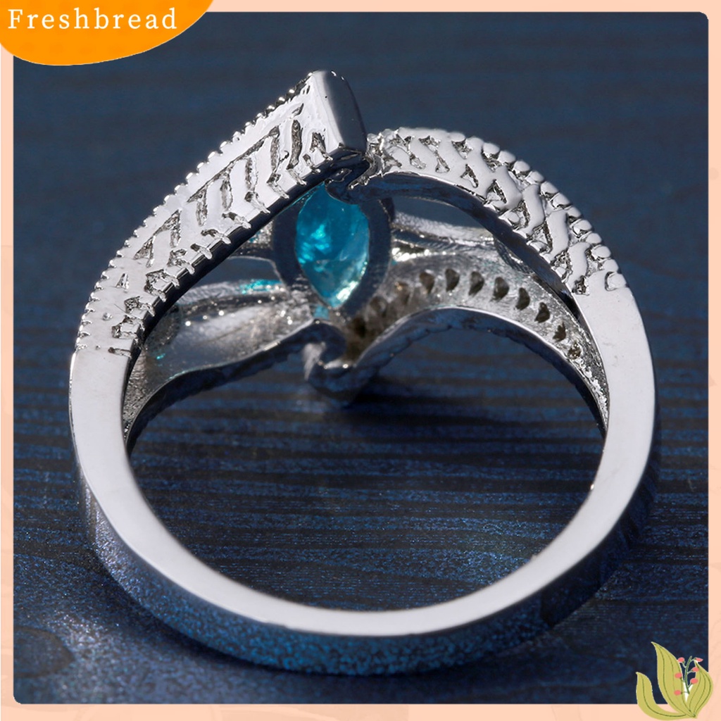 &lt; Freshbread &gt; Band Pernikahan Eye-catching Permukaan Mengkilap Alloy Sparkling Wedding Ring Jewelry Hadiah Ulang Tahun Untuk Pesta