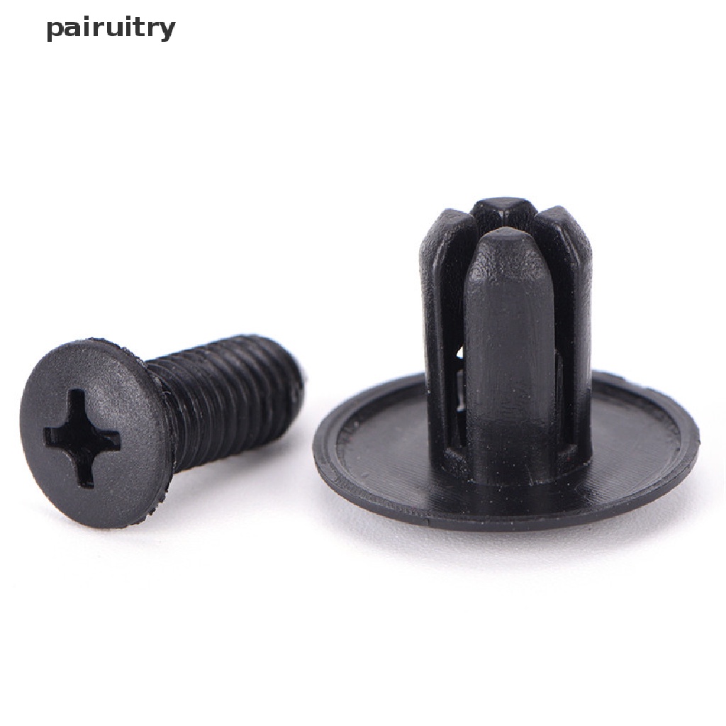 Prt 50pcs 8mm Auto Car Bumper Fender Holder Push Hitam Klip Plastik Pengikat PRT