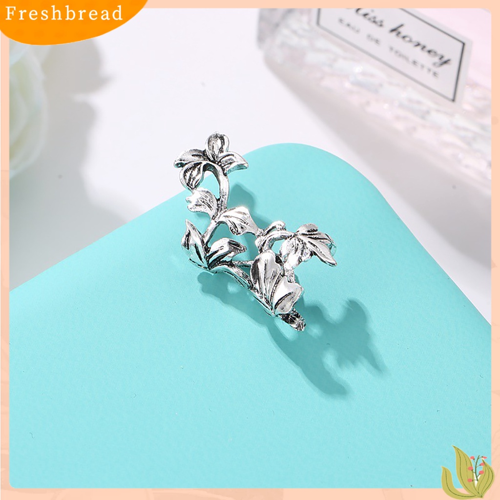 &lt; Freshbread &gt; 1Pc Fashion Wanita Bentuk Daun Ear Stud Cuff Clip On Non Piercing Earrings Jewelry