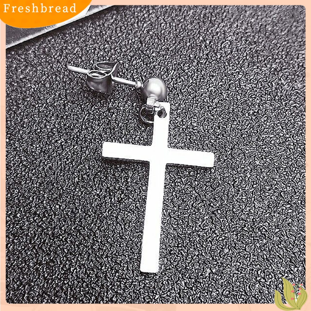 &lt; Freshbread &gt; Earring Unisex Anting Tusuk Juntai Salib Anti Karat Ringan Untuk Pesta