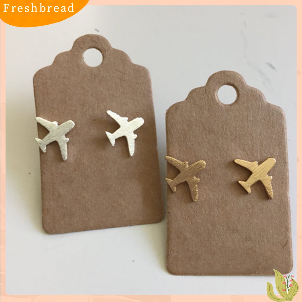 &lt; Freshbread &gt; Unik Wanita Pesawat Ear Studs Gadis Perak Disepuh Pesawat Anting Hadiah