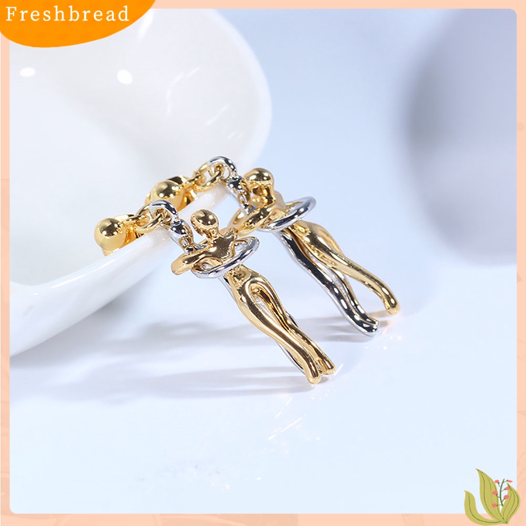 < Freshbread > 1pasang Wanita Pasangan Kreatif Peluk Liontin Anting Menjuntai Perhiasan Aksesori Hadiah
