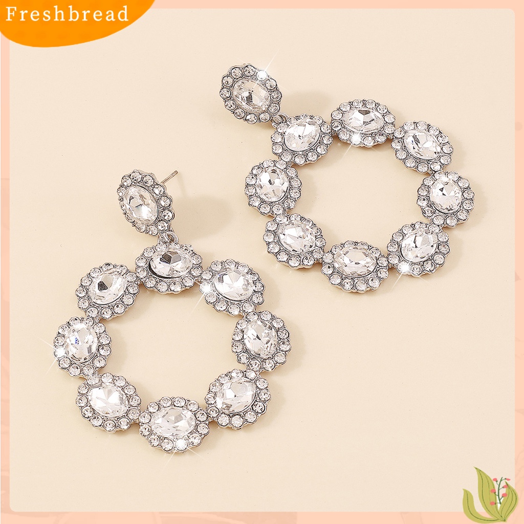 < Freshbread > 1pasang Anting Menjuntai Gaya Pengadilan Vintage Berlebihan Geometris Berkilau Hias Perhiasan Hadiah Wanita Berlian Imitasi Bertatahkan Liontin Anting Telinga Giwang Untuk Perjamuan