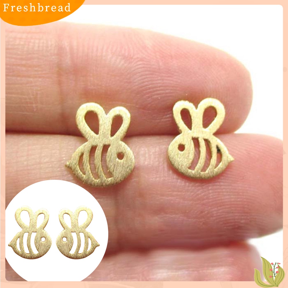 &lt; Freshbread &gt; Indah Berongga Serangga Lebah Telinga Studs Gadis Perhiasan Tanggal Belanja Anting Pesta