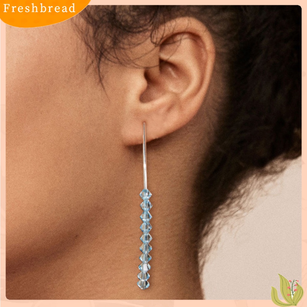 &lt; Freshbread &gt; Wanita Tindik Bentuk V925Silver Panjang Earwire Ear Hooks Earrings Untuk Belanja